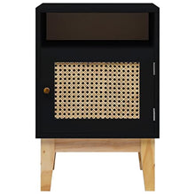 vidaXL Comodino Nero 40x40x61 cm in MDF e Rattan