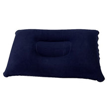 perfk Cuscinetto Rettangolare Gonfiabile, Cuscino di Viaggio, Cuscino Supporto della Testa per Campeggio, Spiaggia - Blu Scuro, 34x22cm