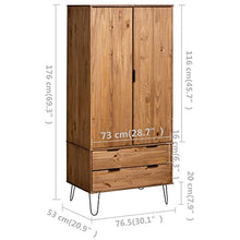 Armadio New York Range in legno massello di pino chiaro