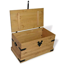 Tidyard Cassapanca,Baule Portaoggetti in Pino Messicano Corona Range,Solido Legno di Pino Cerato Bauli e Cassapanche 91x49,5x47 cm