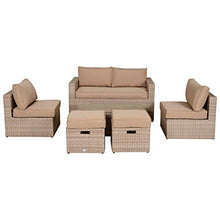 giordano shop Set Salotto da Giardino in Polyrattan Divano 2 Poltrone Miozzi Kore Cachi e Beige