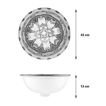 Delmar Cerames - Lavabo da incasso dipinto a mano, 43 x 13 cm