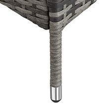 TecTake 403225 Lettino Sedia Prendisole in Rattan, Altezza Regolabile, Arredo Esterno Giardino, Sdraio Prendisole Divano, Grigio