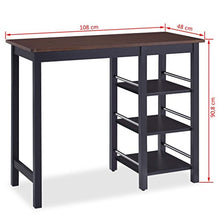 Tidyard Set da Bar 3 pz in MDF Nero,Tavolo e sedie da Cucina,Include 1 Tavolo e 2 sgabelli