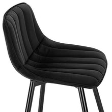 WOLTU BH253sz-2 Sgabelli da Bar Seduta Fissa con Poggiapiedi Sedia da Cucina in Velluto Nero 2 Pezzi