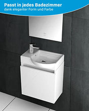 Alpenberger Lavabo con mobiletto, bianco lucido, mobili da bagno preassemblati, set adatto a qualsiasi bagno o camera degli ospiti, design senza tempo