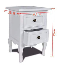 Hanper, comodino, comodino, comodino, comodino, comodino, organizer per camera da letto, con due cassetti, colore: bianco