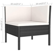 Tidyard Set 3 Pezzi Salotto da Esterno con 2 Divani in Polyrattan,Mobili da Giardino in Rattan,Set Divani Modulari da Giardino,Nero - Arredi Casa