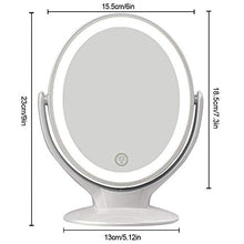 Mirror Specchio LED, Specchio cosmetico, Specchio cosmetico, Specchio Luminoso, Specchio da scrivania, Specchio Portatile, Specchio Quotidiano, Specchio di Bellezza (Bianco)