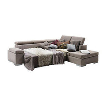Casarreda Divano Letto angolare MOD. Isabel con Chaise Longue DX Ecopelle spessorato Polvere - Arredi Casa