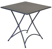 vorghini Tavolino Quadrato Pieghevole da Giardino 70x70 cm in Ferro Orta Antracite