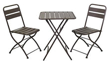 Set Tavolo e 2 Sedie Pieghevoli da Giardino in Metallo Rovigo Antracite