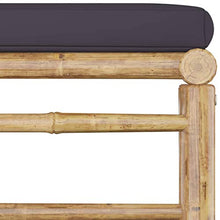 FAMIROSA Set Divani da Giardino 4 pz con Cuscini Grigio Scuro in Bambù-8244