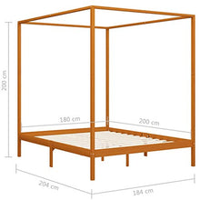 SKM Giroletto a Baldacchino Marrone Miele Massello Pino 180x200 cm