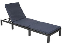 Mendler Lettino da esterno polyrattan HWC-A51 regolabile Basic antracite cuscino grigio