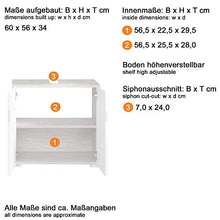 trendteam smart living Mobili, Legno, Marrone (Sanremo Chiaro)/Bianco, 60 x 56 x 34 cm