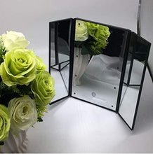 Nfudishpu Specchio a Tre Ante a LED Vanity con Luce a Forma Cuore 8 LampaPrincess Hot con Specchio Pieghevole su Tre Lati Camera Letto, Bagno