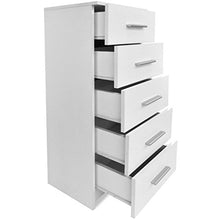 Donin Mobili Armadi e Mobili - Cassettiera alta in truciolare 41 x 35 x 108 cm, colore: Bianco