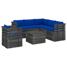 vidaXL Set Divani da Giardino su Pallet 7 pz con Cuscini Massello Pino