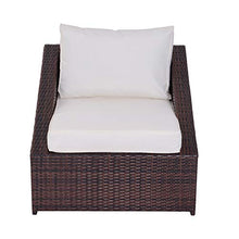 Outsunny Set Mobili da Giardino in PE Rattan con Tavolino e 2 Poltrone con Cuscini, Marrone