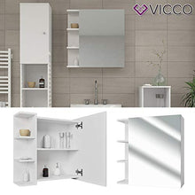 Vicco Armadietto Con Specchio Fynn Specchio per il bagno Bianco Con ripiani
