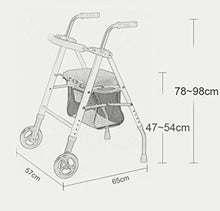 Telaio da passeggio Deambulatore A Rotelle A Quattro Ruote Pieghevole Leggero con Cuscino Sedile E Cestello per Anziani. Altezza Regolabile (Colore : B)