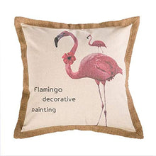 Xyfw 8 Pezzi Lino in Cotone di Cotone E Lino Cuscino Stampato Retro Flamingo Colour Cuscino per Divano Cuscino per Cuscino Cuscino per La Casa Decorazione Morbida (Non con Anima)