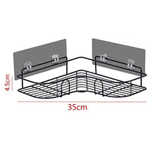 Mensole da bagno Triangolo da toeletta Punch gratuito WC Forniture per WC Mensola da parete angolare da appendere a parete 2 pezzi-Nero
