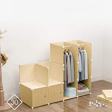Armadio semplicità 3-Gitter Locker 3-Hanging Archivi Rimovibili di Plastica Scaffali 12 Porte Abbigliamento Home Camera 111X47X147CM MXJ61