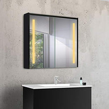 Lux-Aqua MBC8070DP Armadietto da Bagno, Alluminio, Nero/Specchio, 800x700x135mm