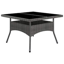 SKM Set Mobili da Pranzo da Giardino 9 pz Polyrattan Acacia Grigio (77.48kg)