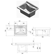 Negrari Vasca per Lavatoio Lavapanni 60x50 in Resina Ricambio Bianco