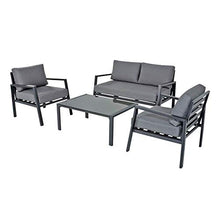 Gartentraum Salotto da Giardino in Alluminio Grigio a 4 posti - Lounge Dio