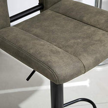 giordano shop Set 2 Sgabelli Imbottite da Bar 41,5x51x94-115 cm in Tessuto Cachi e Nero