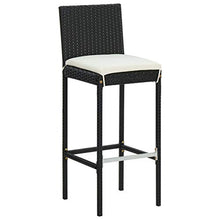 SKM Set da Bar da Giardino 5 pz con Cuscini in Polyrattan Nero (36.6kg)
