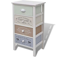Tidyard Cassettiera in Stile Francese ha 4 cassetti scorrevoli in Legno