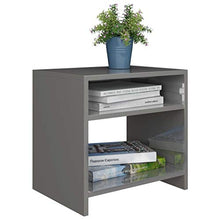 Kshzmoto Comodino in Materiale truciolare Grigio Lucido, Pratico Comodino per Camera da Letto familiare 40 x 30 x 40 cm (Larghezza x profondità x Altezza)