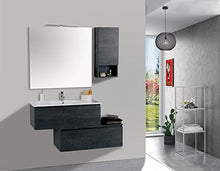 mazzoni Mobile da Bagno Sospeso 100cm Pensile P18cm Boston 15 Antracite