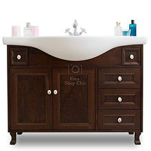 Shop Chic Mobile bagno in legno base ante e cassetti specchio pensile lavabo