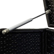 Baule da Giardino, Contenitore da giardino, cestino del ponte in rattan nero con coperchio, contenitore di fodera impermeabile per strumenti per giardinaggio patio, cuscini, accessorio per piscina, cu