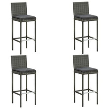 vidaXL Set da Bar da Giardino 5 pz con Cuscini in Polyrattan Grigio