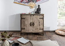 MASSIVMOEBEL24.DE Tokyo #204 Comó in Legno di Mango e Ferro - Laccato/Marrone 90x40x85