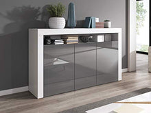 E-Com - Credenza Luna – 155 cm – Bianco/Grigio
