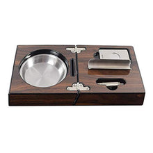 OutingstaRase Legno Caso Cigar Ashtray W/Cigar Cutter, Sigaro Punch, sigari Slot Accessori