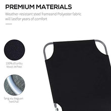 Lettino Prendisole Pieghevole da Giardino 180x55x24 cm in Metallo e Tessuto Oxford Nero