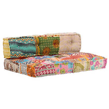 vidaXL Pouf per Divani Pallet per Sedile e Schienale Cuscino Arredo Casa Interni Esterni con Imbottitura Multicolore in Tessuto Patchwork in Cotone
