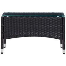 UnfadeMemory Set Divani da Giardino 4 pz con Cuscini in Polyrattan Nero