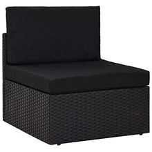 vidaXL Set Divani da Giardino 6 pz in Polyrattan Nero