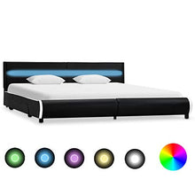 SKM Giroletto con LED Nero in Similpelle 180x200 cm (51.65kg)