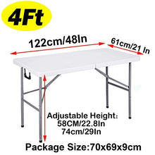 AWJ Tavolo da Picnic Tavolo Pieghevole 5FT / 1.52M Tavolo da Campeggio Pieghevole Resistente per Barbecue Picnic Party